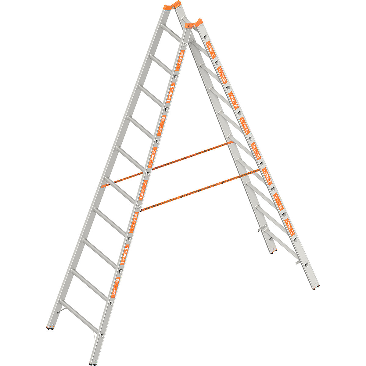 Escada dupla – Layher, subida dos dois lados, 2 x 10 degraus-9