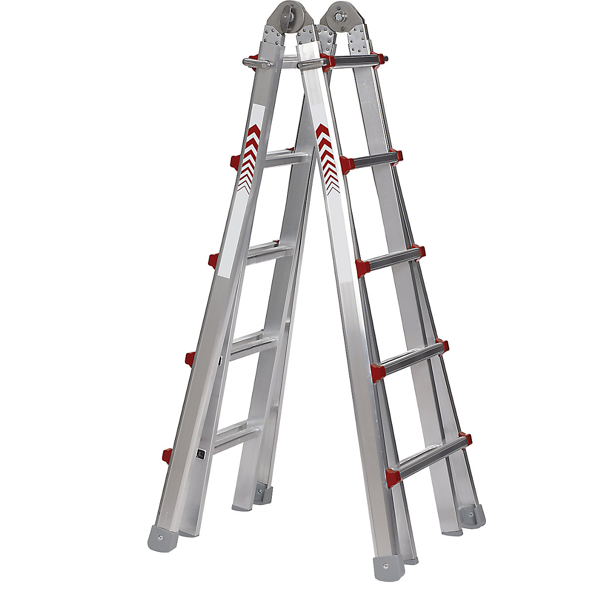 Escada articulada telescópica, escada dupla, escada de encosto, escada deslizante e escadote num só equipamento, 4 x 5 degraus-13