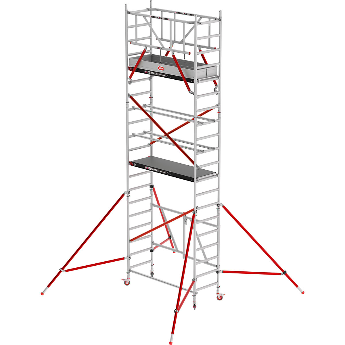 Andamio para interiores RS TOWER 54 – Altrex, con plataforma de madera, altura de trabajo 6,80 m-4