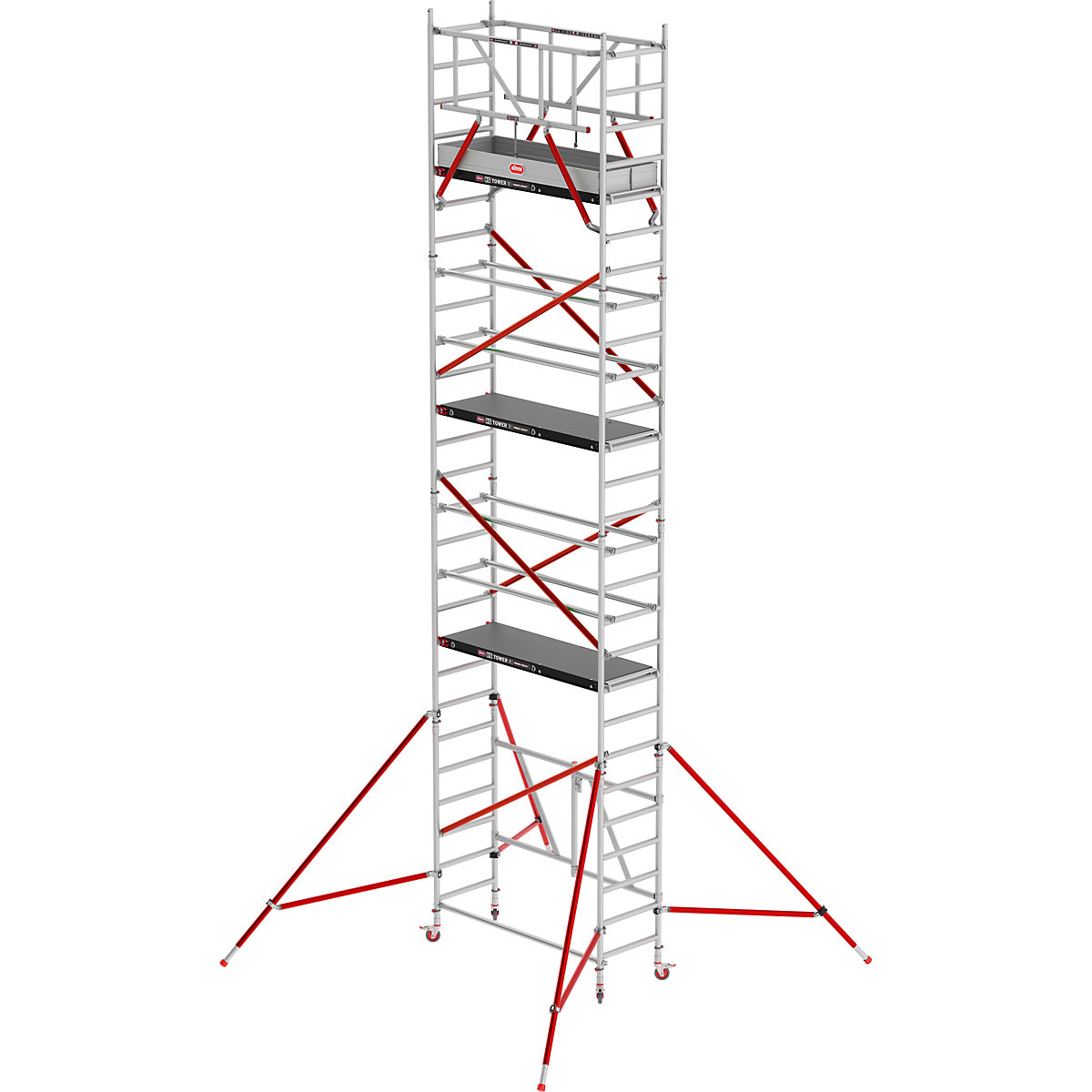 Andamio para interiores RS TOWER 54 – Altrex, con plataforma de madera, altura de trabajo 8,80 m-5
