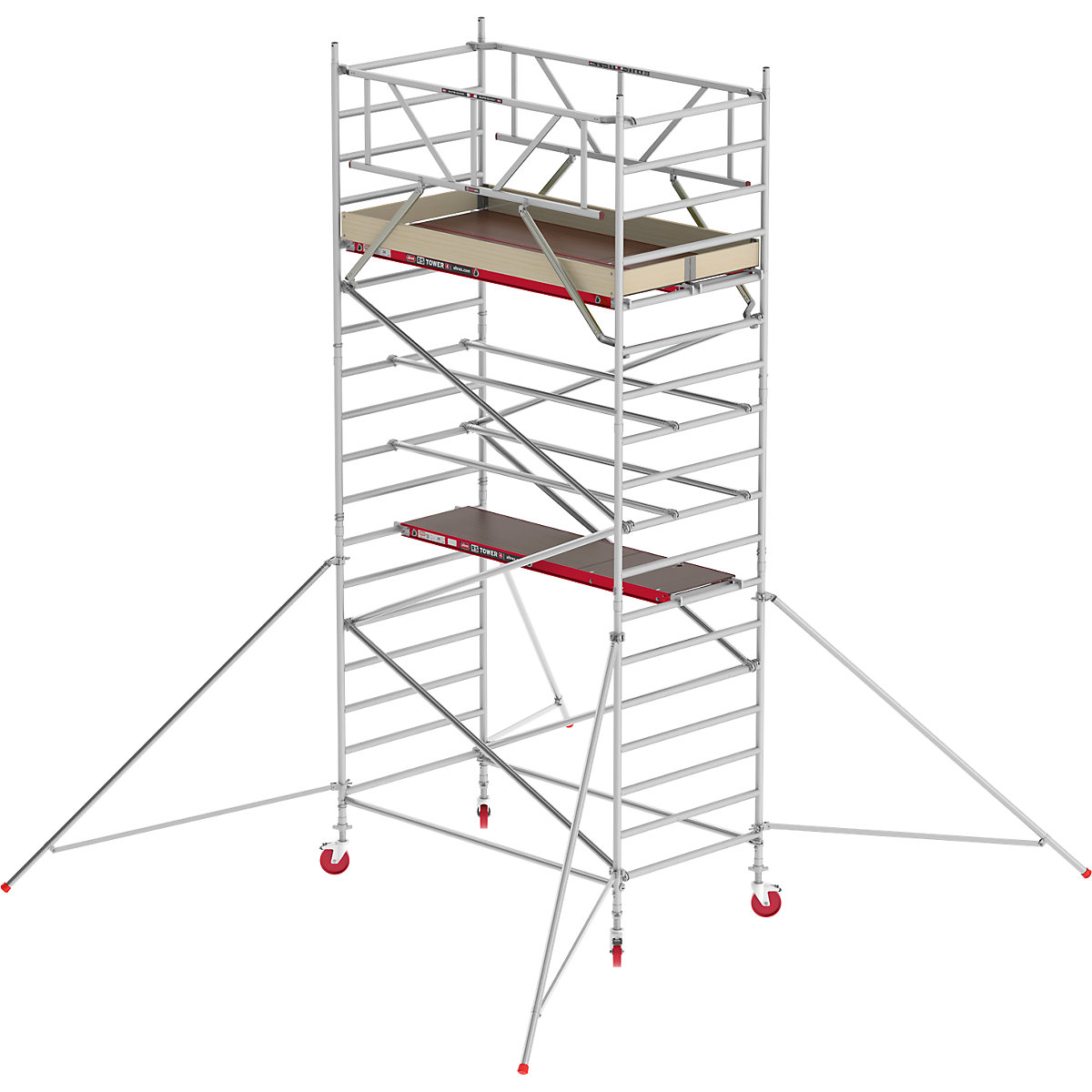 Andamio rodante RS TOWER 42 ancho – Altrex, plataforma de madera, longitud 2,45 m, altura de trabajo 6,20 m-1