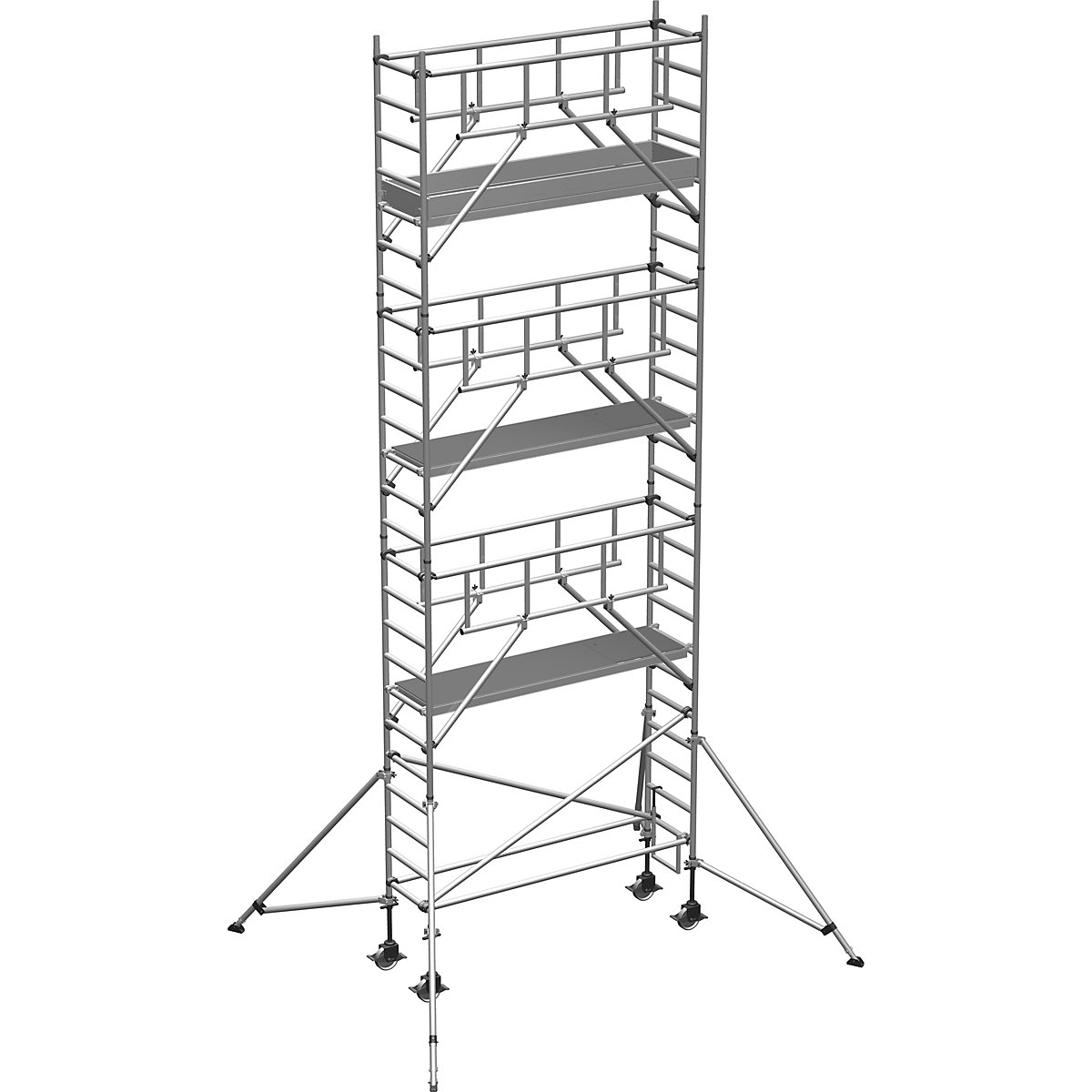 ▷ ANDAMIO DE ALUMINIO CON RUEDAS REGULABLES Y PLATAFORMA 80X160