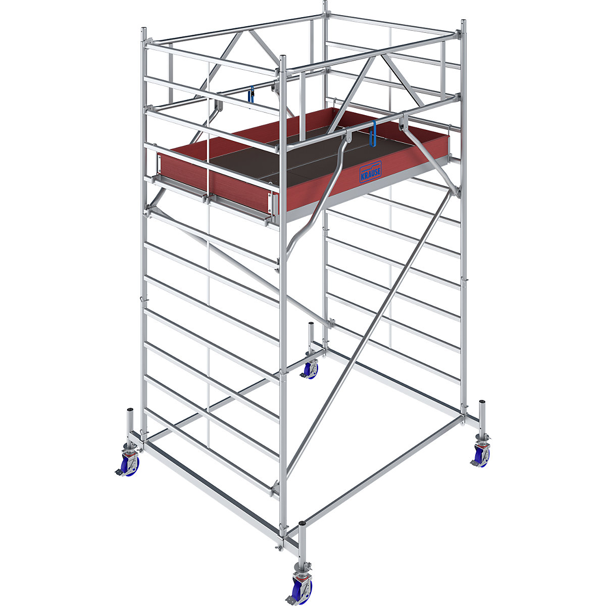 Andamio rodante STABILO Serie 50 – KRAUSE, longitud de la plataforma 2 m, altura de trabajo 4,40 m-4