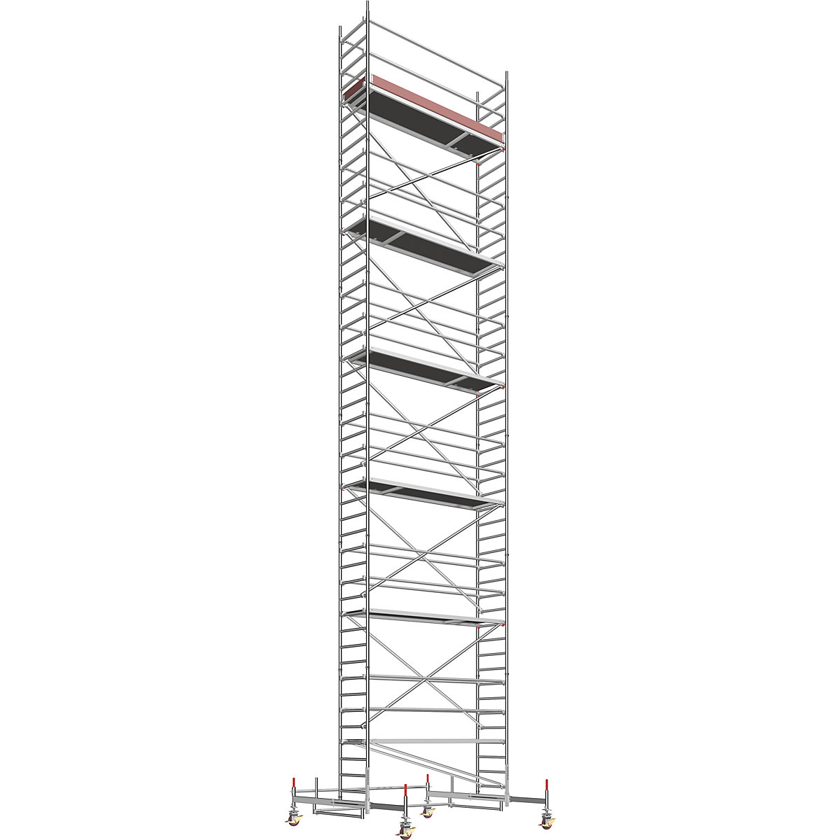 Andamio rodante universal – Layher, modelo estándar, altura de andamio 12,61 m-6