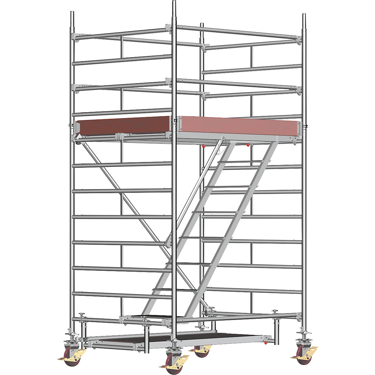 Andamio rodante universal – Layher: con escalera, plataforma de 1,80 x 1,50  m