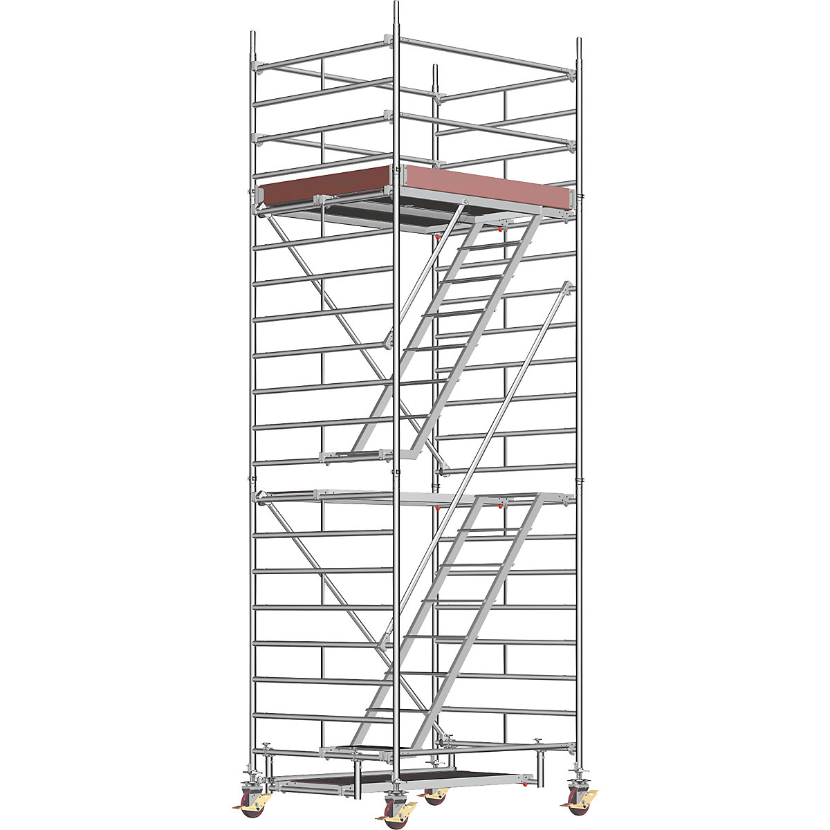 Andamio rodante universal – Layher, con escalera, plataforma de 1,80 x 1,50 m, altura de andamio 5,43 m-6