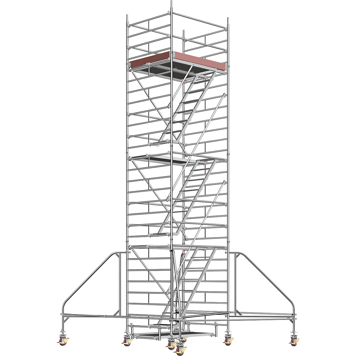 Andamio rodante universal – Layher, con escalera, plataforma de 1,80 x 1,50 m, altura de andamio 7,43 m-1