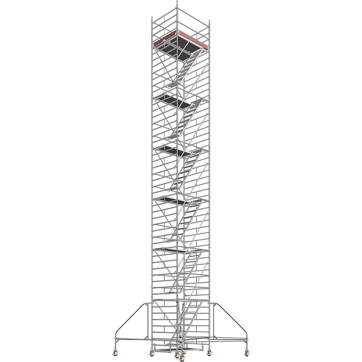 Andamio rodante universal – Layher, con escalera, plataforma de 1,80 x 1,50 m, altura de andamio 13,43 m-3