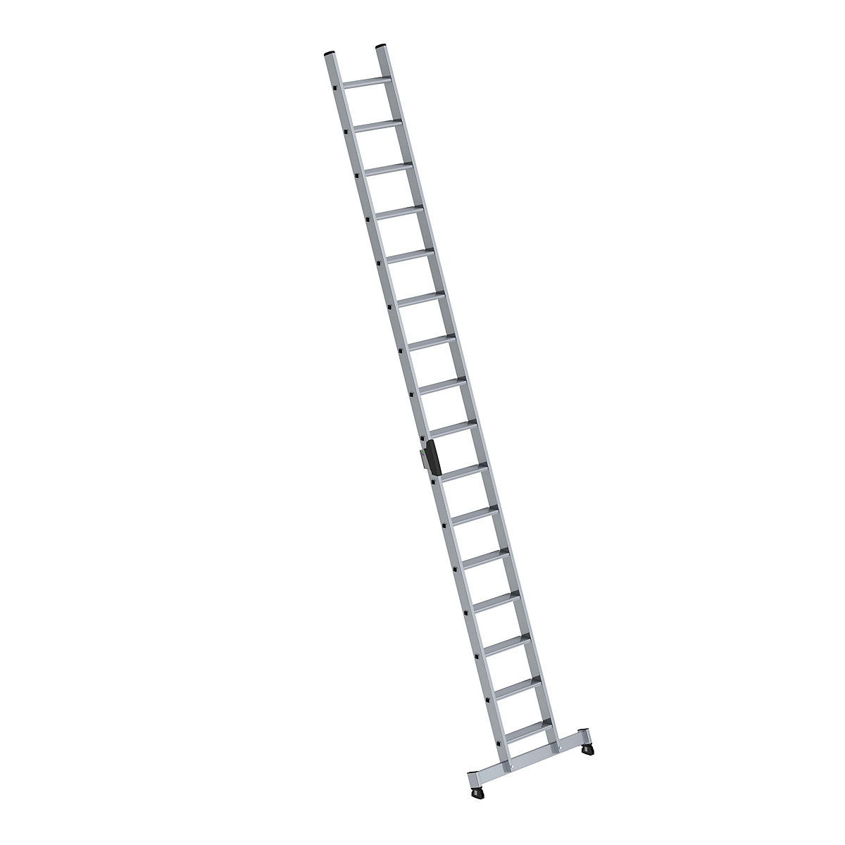 Escalera de mano con peldaños planos – MUNK, modelo profesional, anchura 420 mm, 16 peldaños, con traviesa nivello®-11