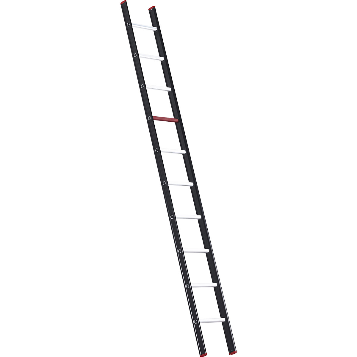 Escalera de mano de aluminio – Altrex, con peldaños, negra, 10 peldaños-7
