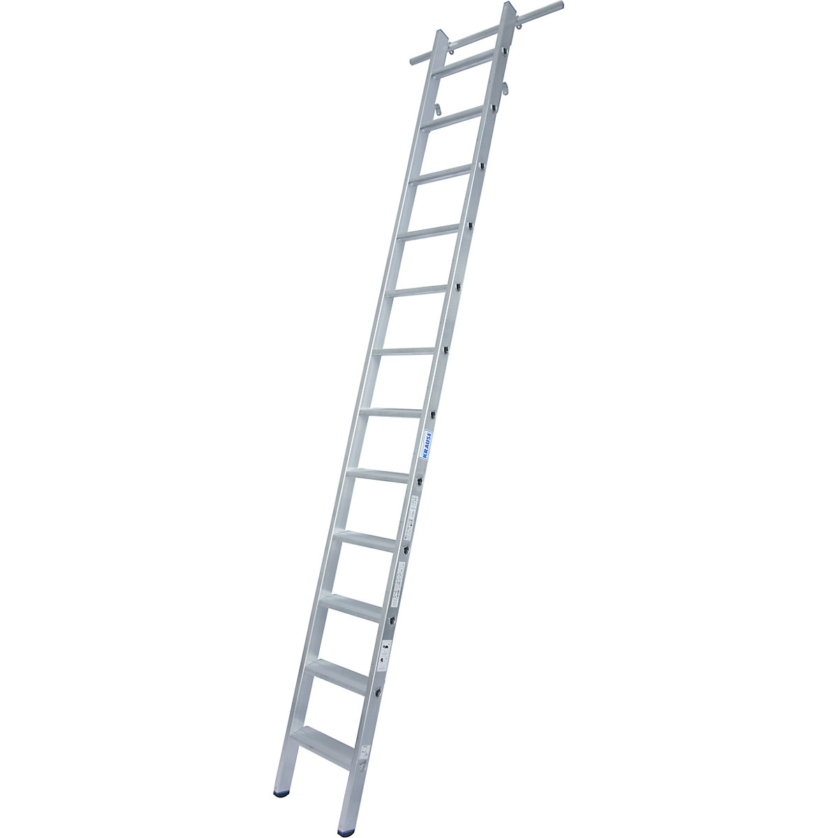 KRAUSE – Escalera para estanterías de peldaños planos, se puede enganchar, 2 pares de ganchos, 12 peldaños