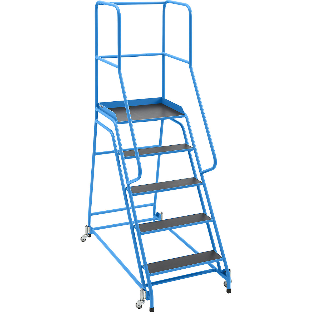 Escalera con tarima, rodante &ndash; eurokraft pro