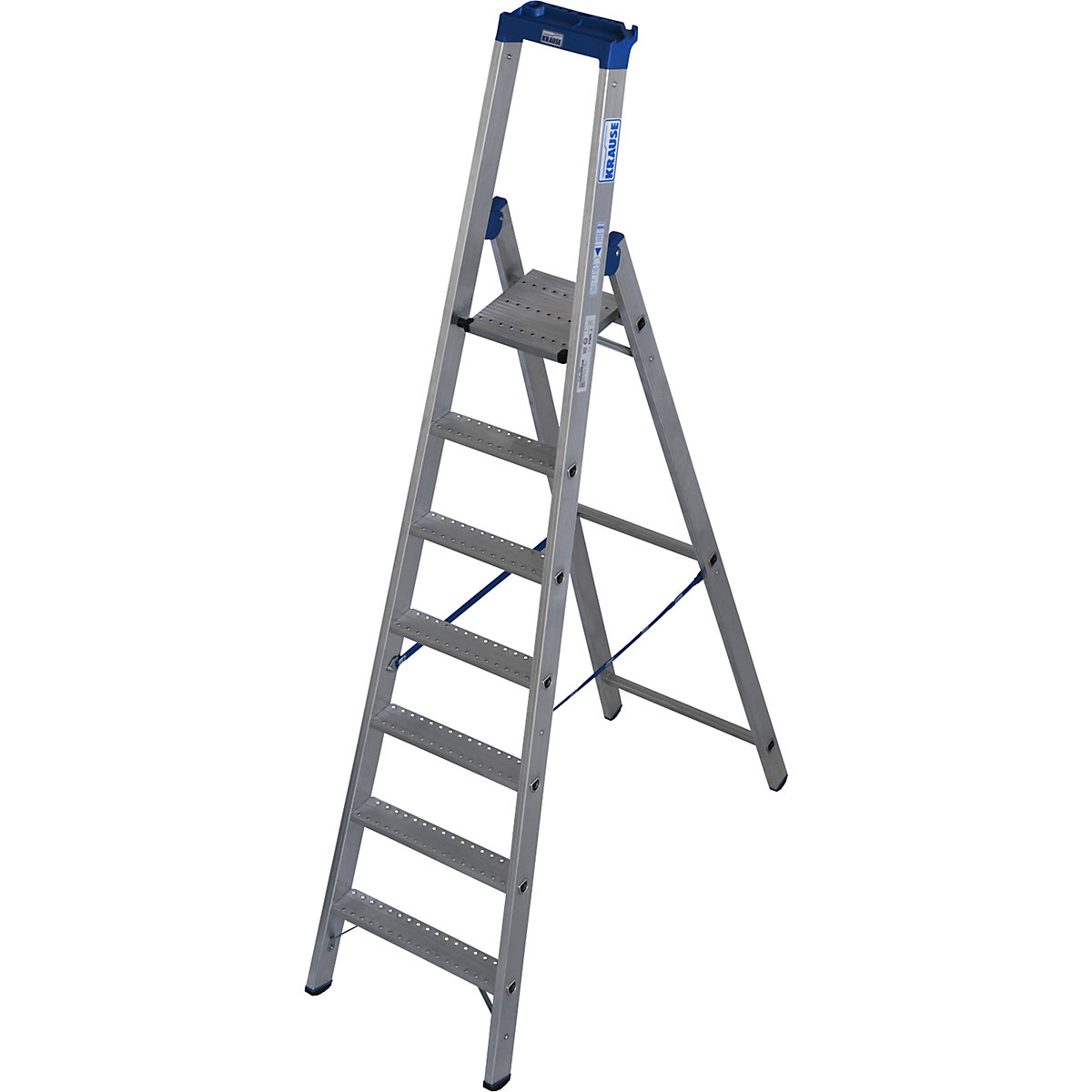 Escalera de tijera de aluminio de peldaños planos, antideslizamiento R13 &ndash; KRAUSE