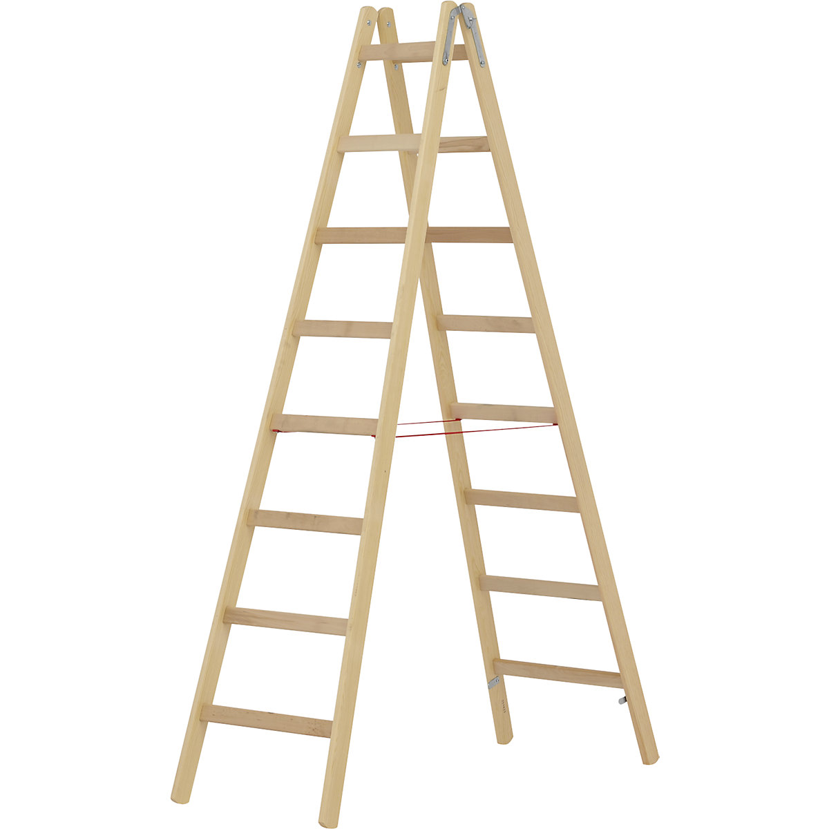 Escalera de tijera de madera – HYMER, con peldaños estrechos, ascenso por ambos lados, 2 x 8 peldaños estrechos-2