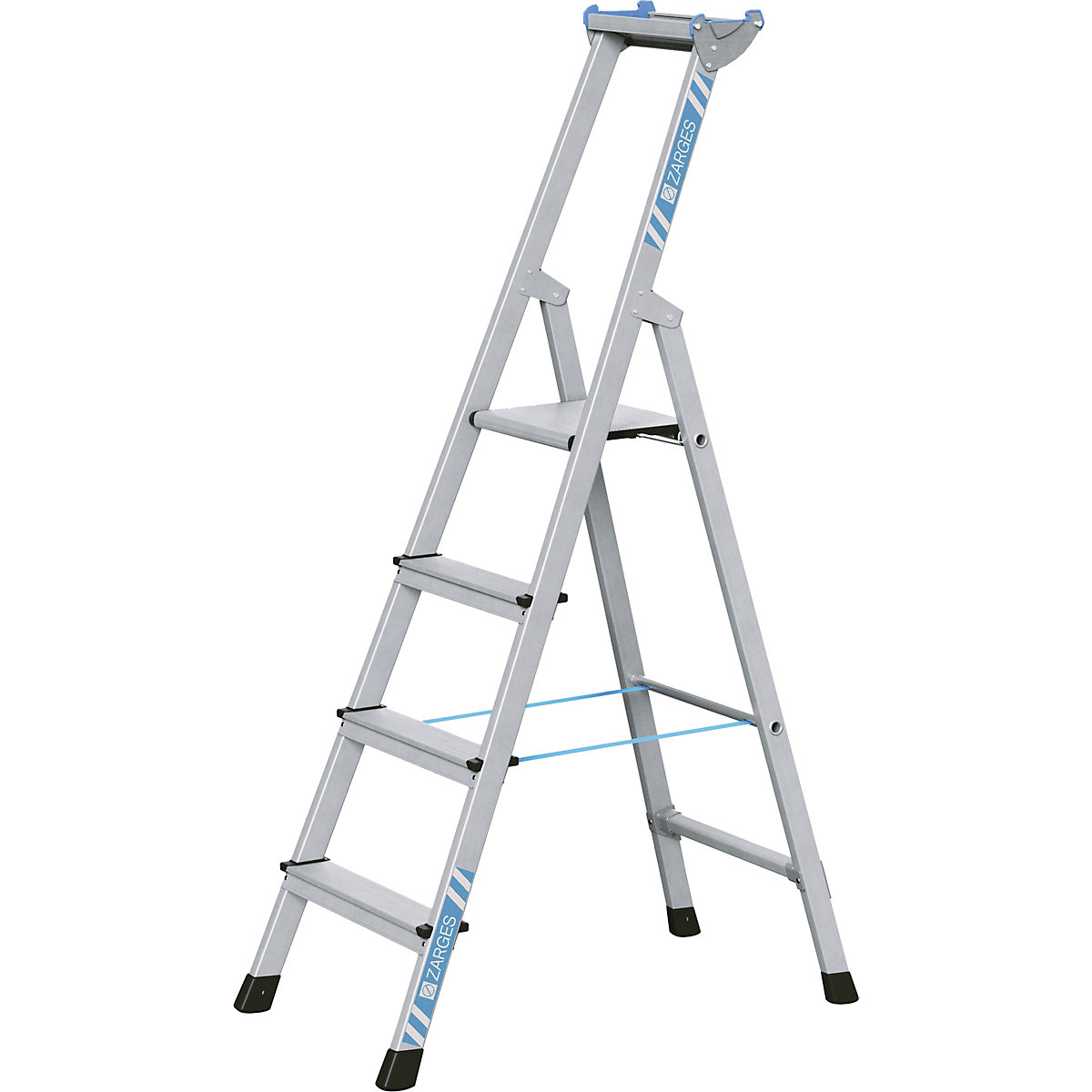 Escalera profesional de peldaños planos, ascenso por un lado &ndash; ZARGES