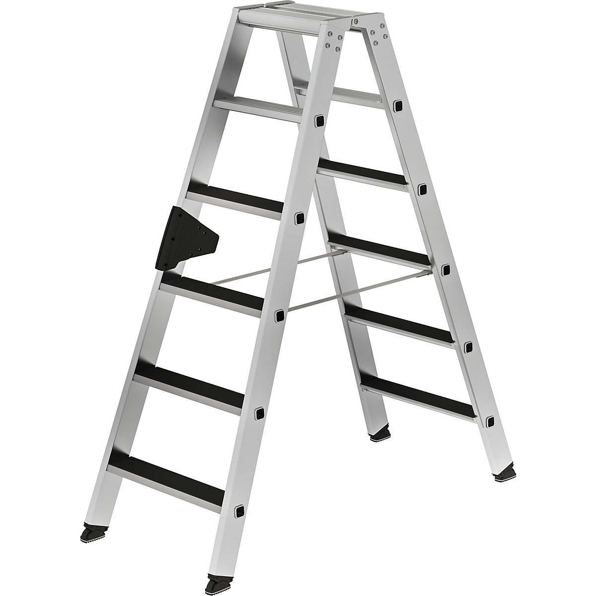 Escalera tipo tijera de peldaños planos CLIP-STEP – MUNK, de ascenso por dos lados, acanalado, 2 x 6 peldaños-7