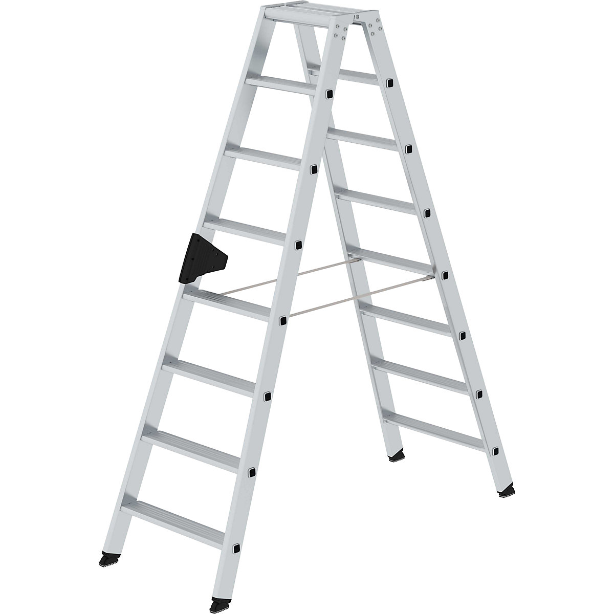 Escalera tipo tijera de peldaños planos, ascenso por ambos lados – MUNK, modelo extra cómodo con ergo-pad®, 2x8 escalones-15