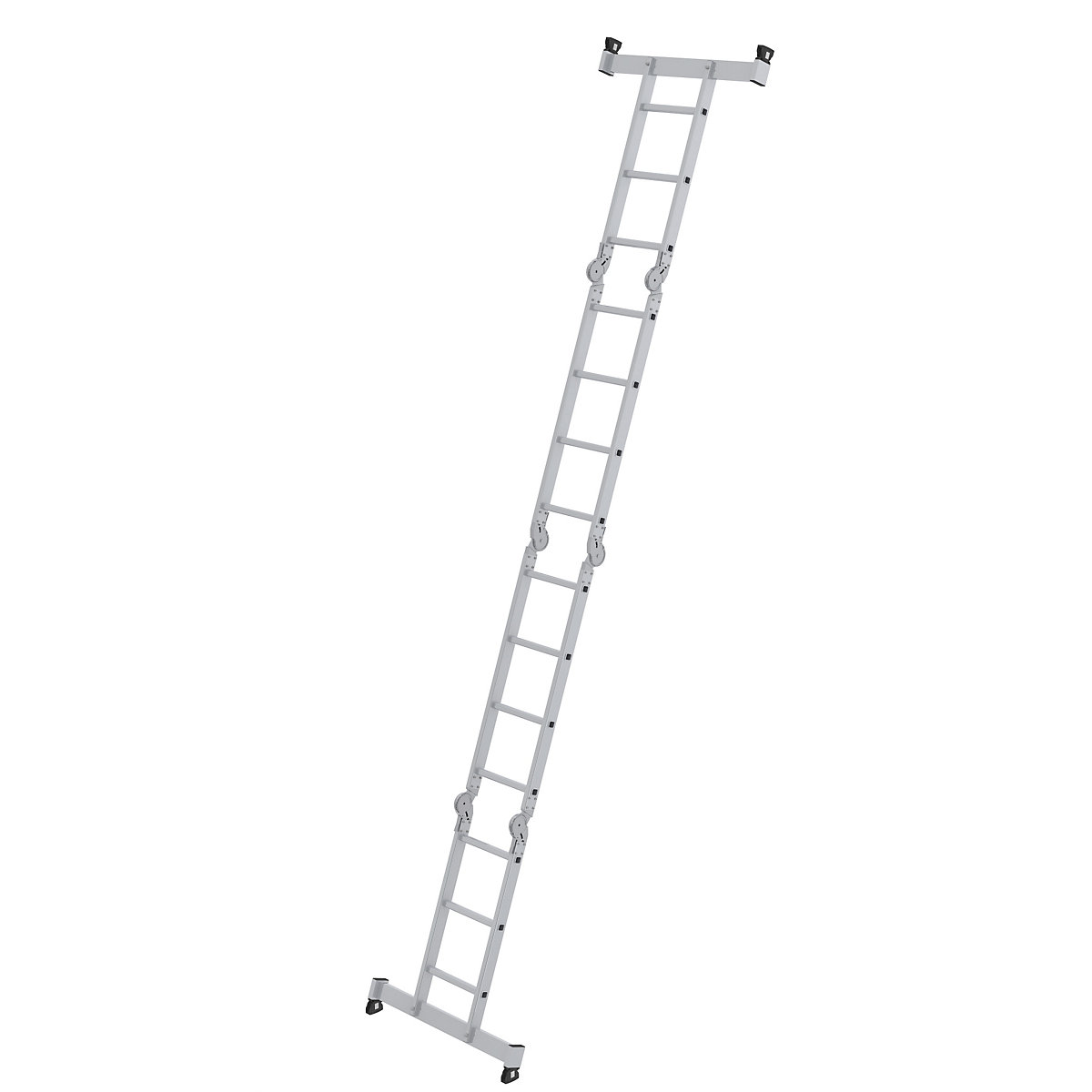 Escalera multiusos de aluminio – MUNK, incl. plataforma de trabajo, 14 peldaños-7