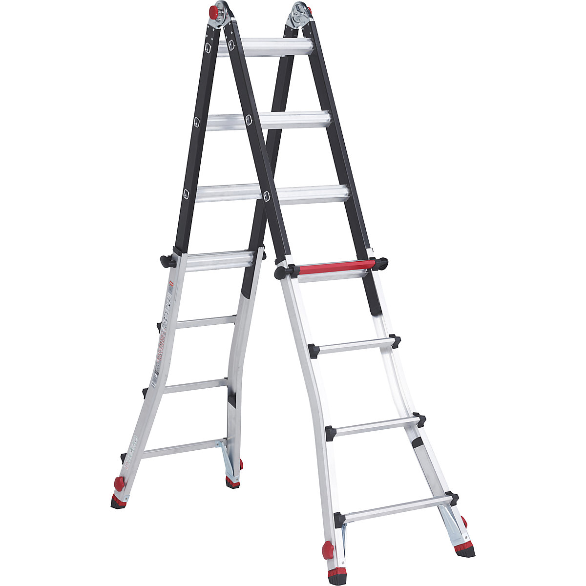 Altrex – Escalera plegable telescópica, utilizable como escalera de tijera o de mano, con 4 patas ajustables, 4 x 4 peldaños