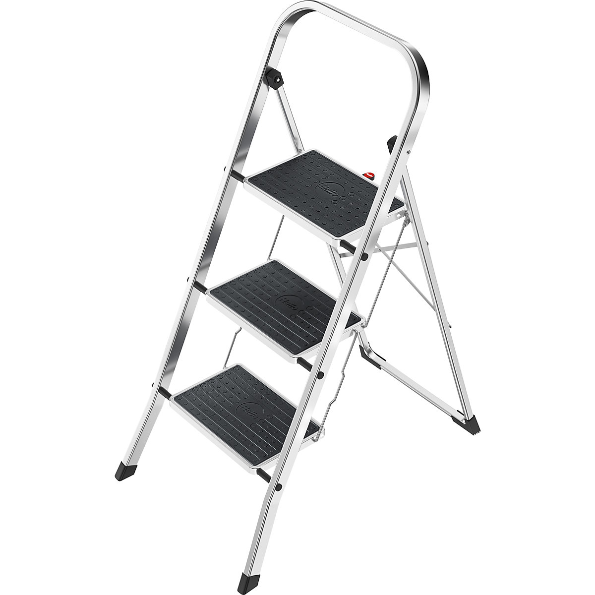 Escalerilla plegable K70 StandardLine – Hailo, armazón de aluminio, carga máx. 150 kg, 3 peldaños, altura entre peldaños 690 mm-8