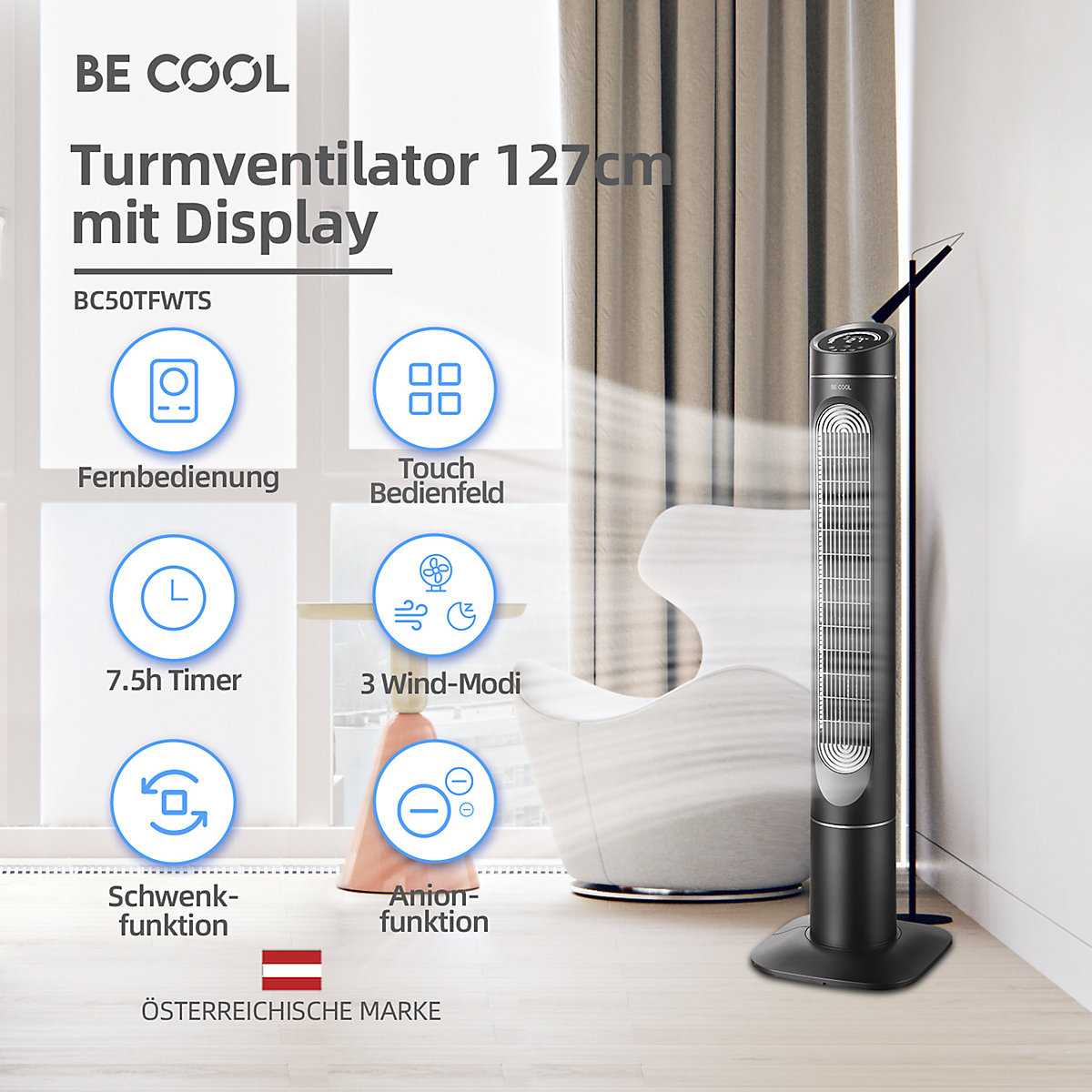 Ventilador de torre com display (Imagem do produto 2)-1