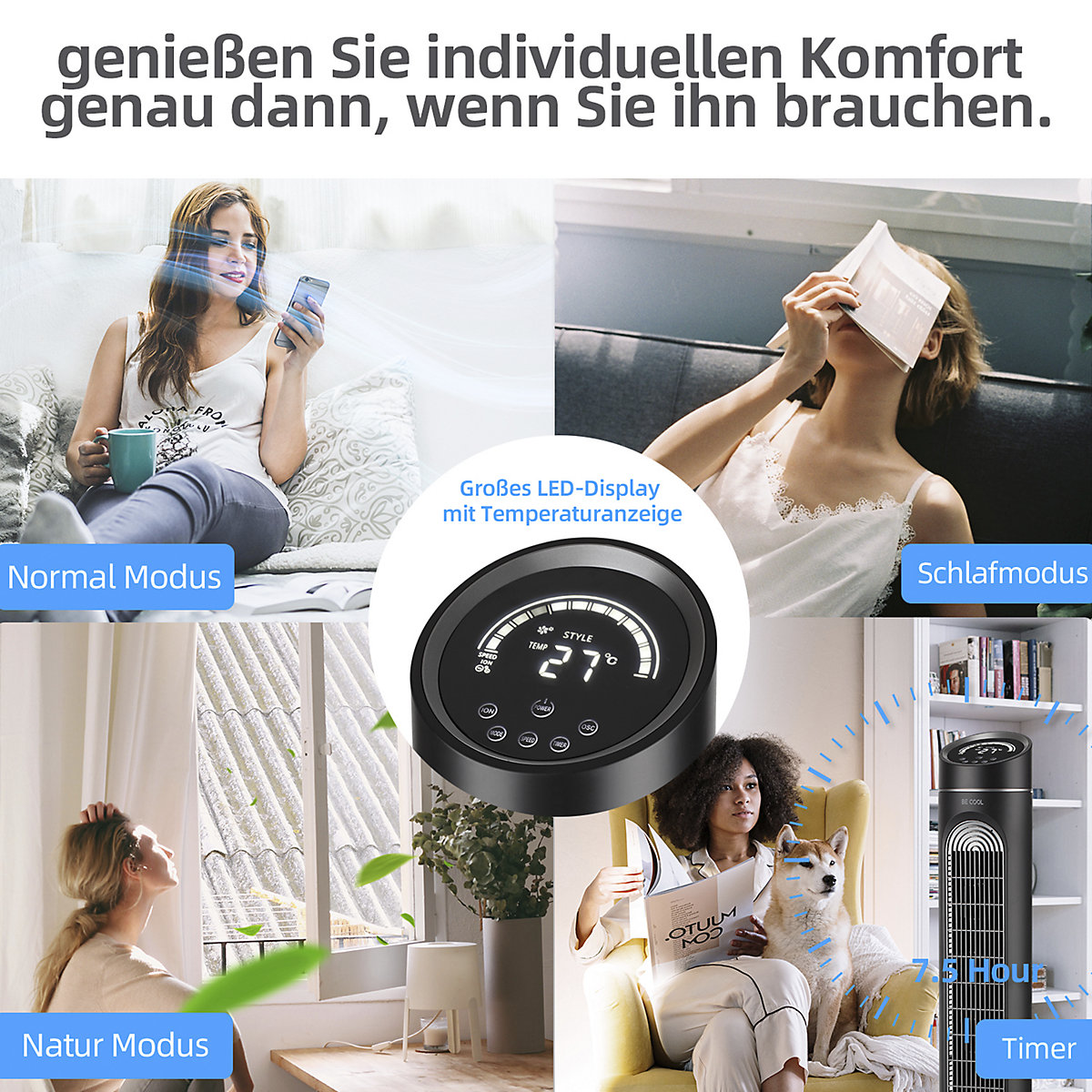 Ventilador de torre com display (Imagem do produto 4)-3