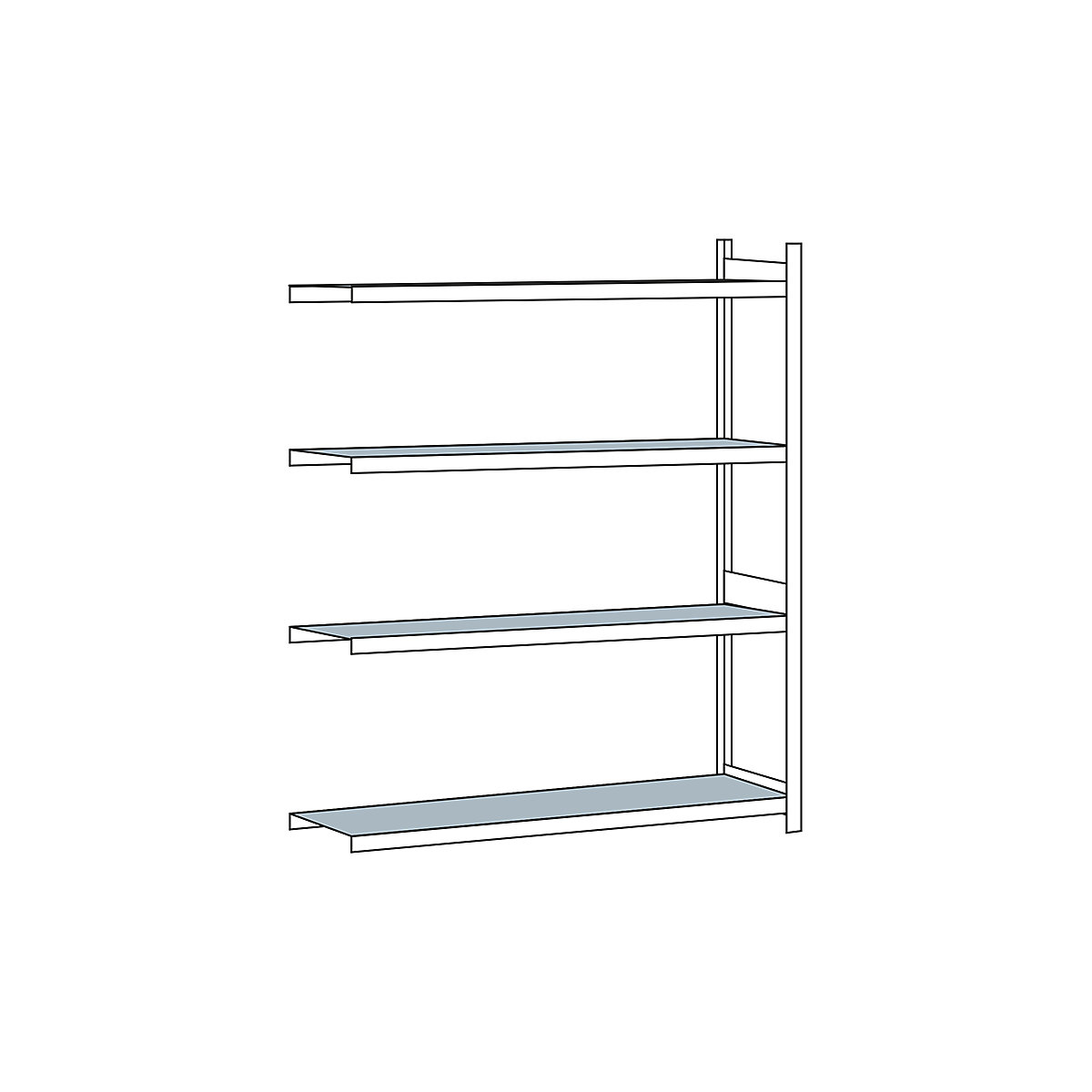 Estantería amplia, con baldas de acero, altura 2500 mm &ndash; SCHULTE