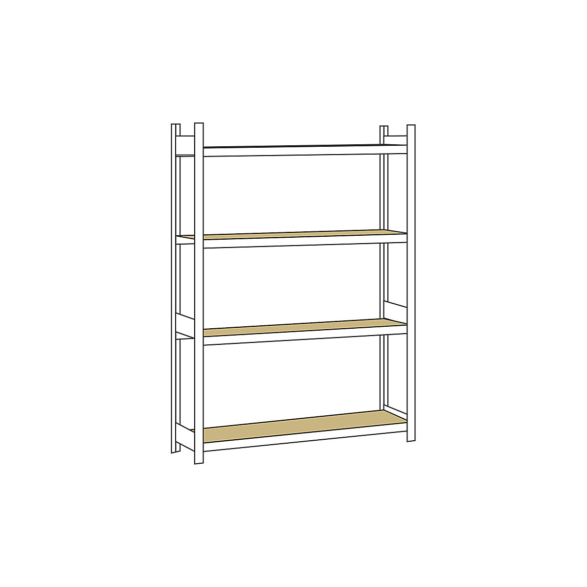 Estantería amplia, con tableros de aglomerado, altura 2500 mm &ndash; SCHULTE