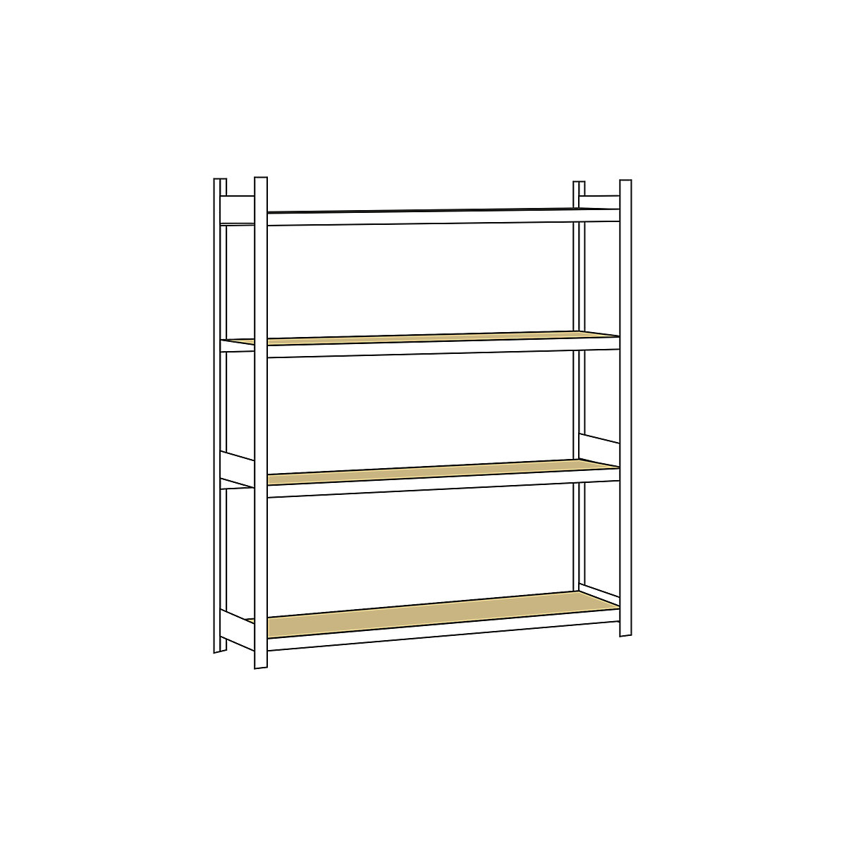 Estantería amplia, con tableros de aglomerado, altura 2500 mm &ndash; SCHULTE