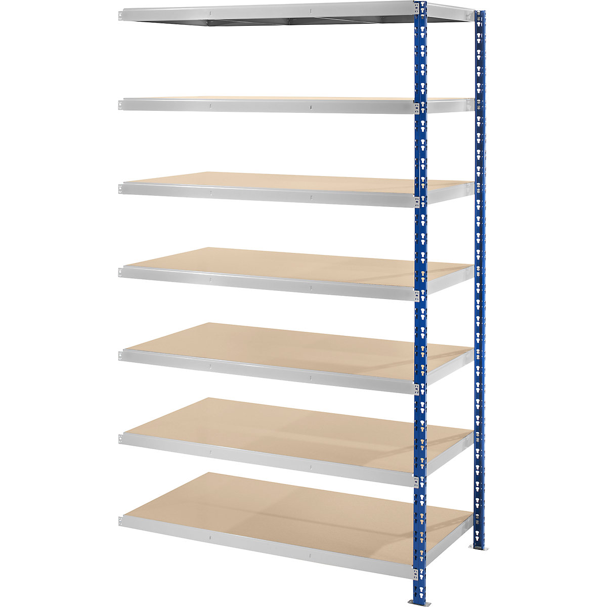 EUROKRAFTbasic – Estantería ensamblable amplia con baldas de aglomerado, profundidad 800 mm, estantería de ampliación, H x A 2522 x 1525 mm