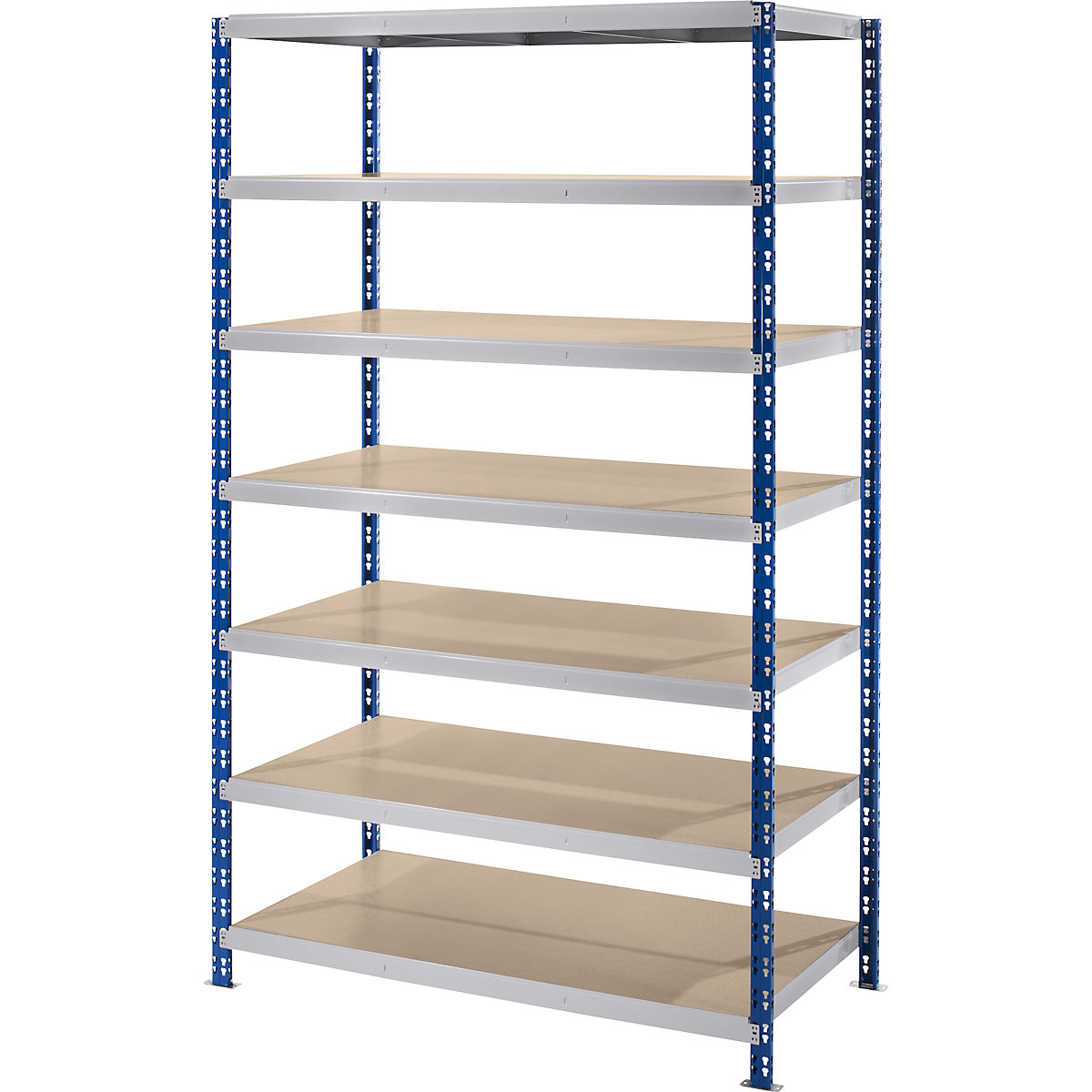 EUROKRAFTbasic – Estantería ensamblable amplia con baldas de aglomerado, profundidad 800 mm, estantería básica, H x A 2522 x 1550 mm