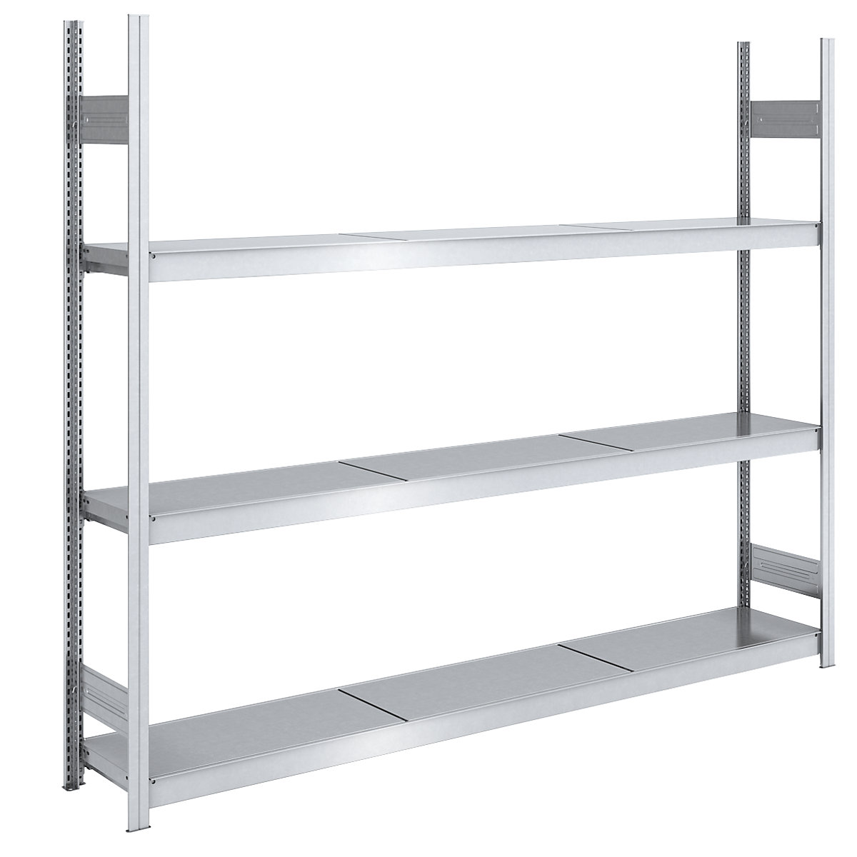 hofe – Estantería ensamblable amplia, galvanizada, A x P de las baldas 2250 x 400 mm, estantería básica, 3 baldas de acero, altura 2000 mm