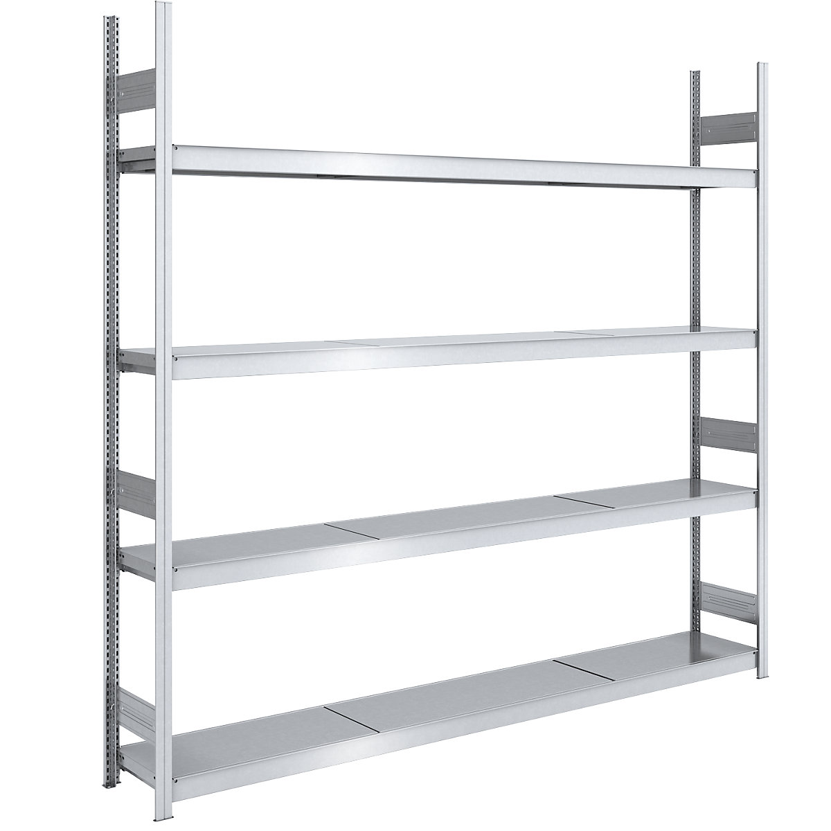 hofe – Estantería ensamblable amplia, galvanizada, A x P de las baldas 2500 x 400 mm, estantería básica, 4 baldas de acero, altura 2500 mm