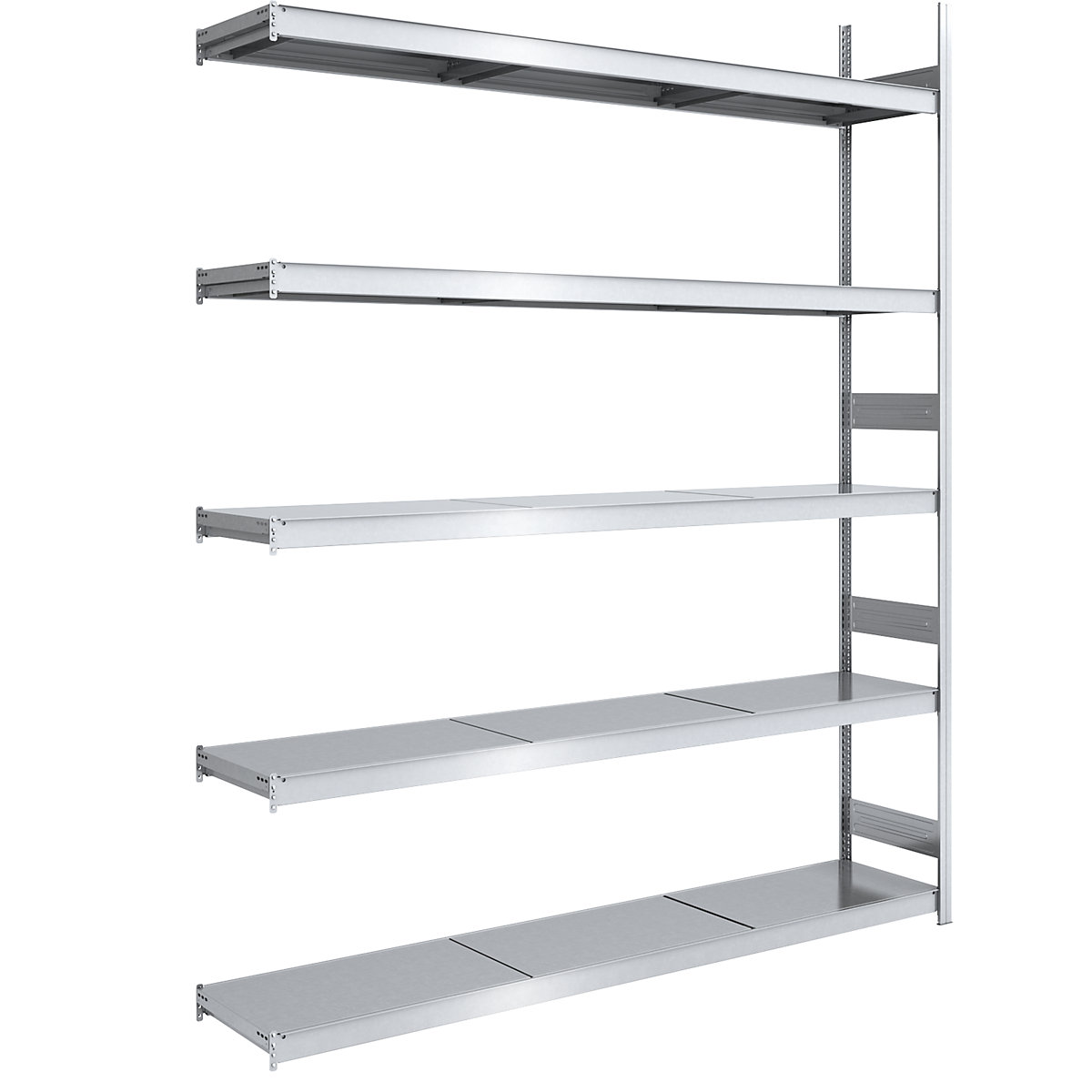 hofe – Estantería ensamblable amplia, galvanizada, A x P de las baldas 2250 x 500 mm, estantería de ampliación, 5 baldas de acero, altura 3000 mm