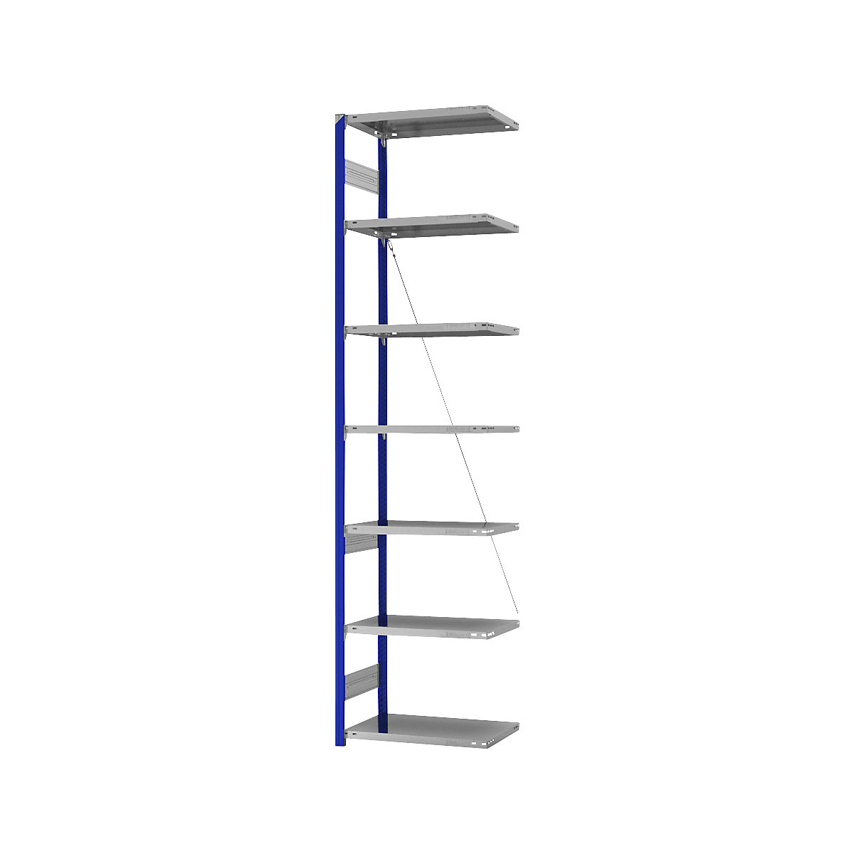 Estantería ensamblable de almacén, RAL 5010, construcción ligera &ndash; eurokraft pro