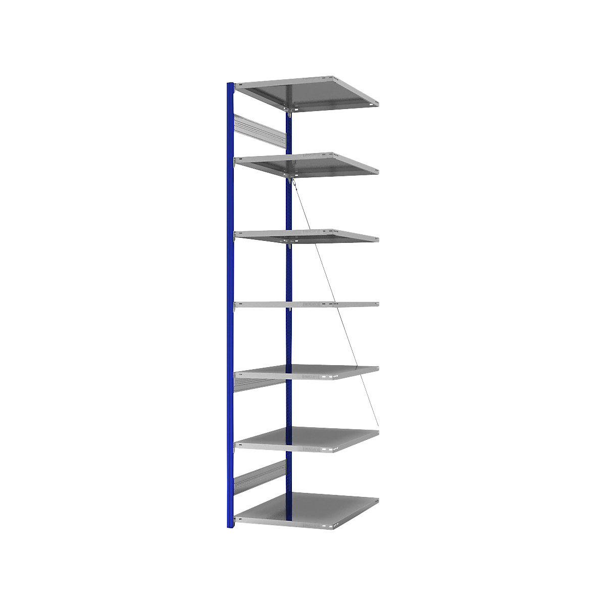 Estantería ensamblable de almacén, RAL 5010, construcción ligera &ndash; eurokraft pro