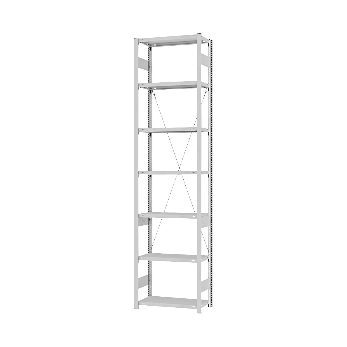 Estantería ensamblable de almacén, RAL 7035, construcción ligera &ndash; eurokraft pro