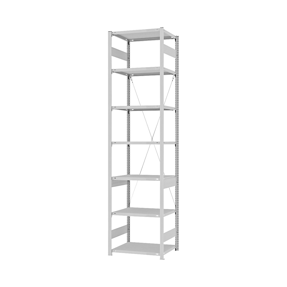 Estantería ensamblable de almacén, RAL 7035, construcción ligera &ndash; eurokraft pro