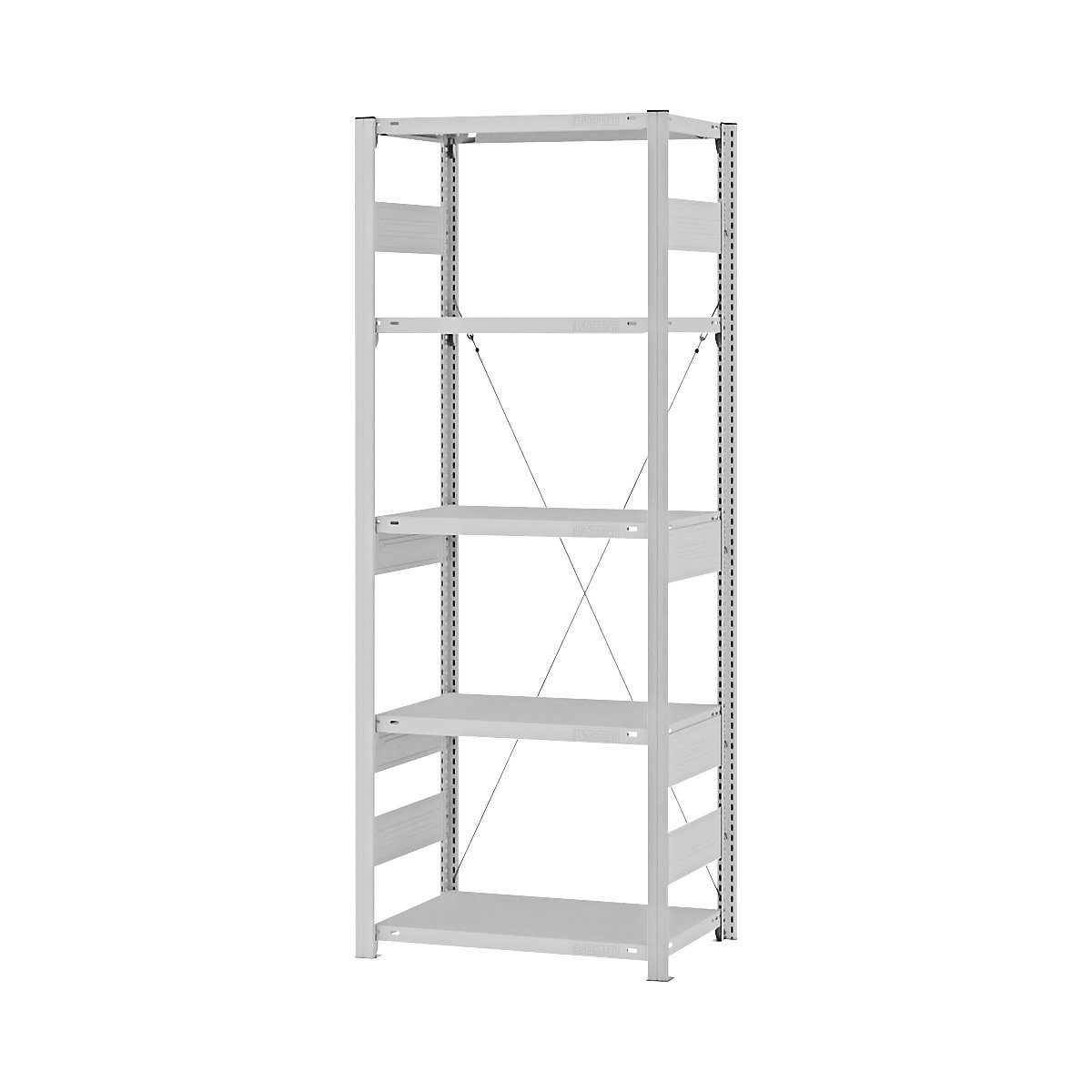 Estantería ensamblable de almacén, RAL 7035, construcción pesada &ndash; eurokraft pro