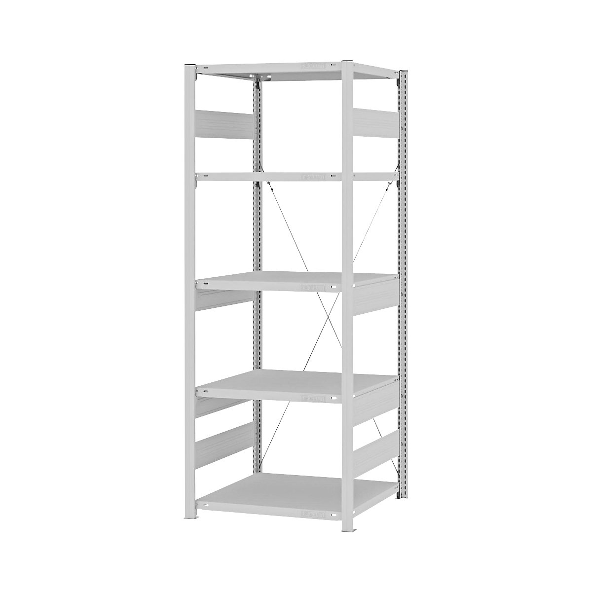 Estantería ensamblable de almacén, RAL 7035, construcción pesada &ndash; eurokraft pro