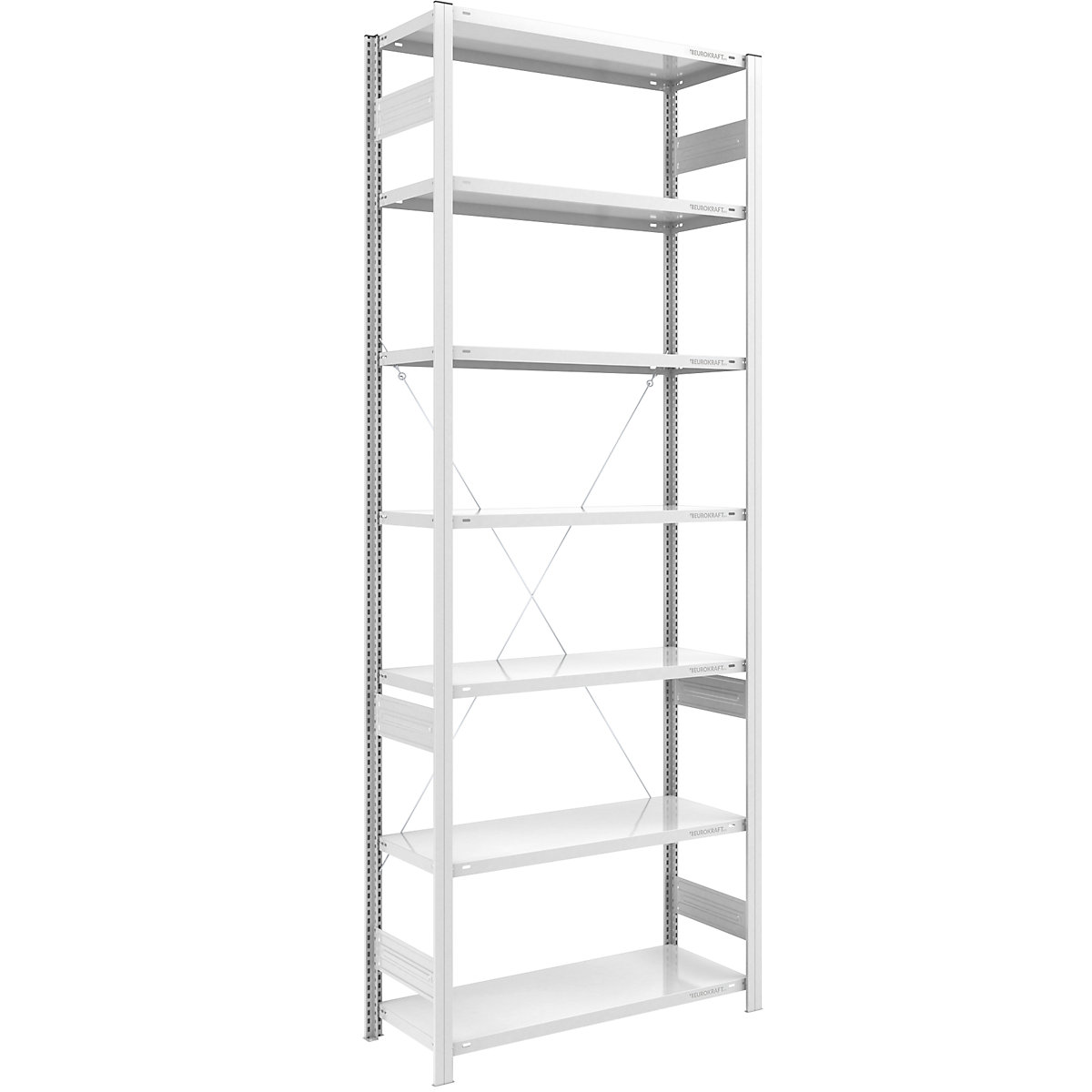 Estantería ensamblable de almacén, RAL 7035, construcción semipesada &ndash; eurokraft pro