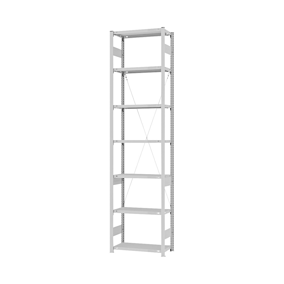 Estantería ensamblable de almacén, RAL 7035, construcción semipesada &ndash; eurokraft pro
