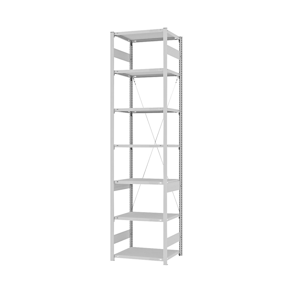Estantería ensamblable de almacén, RAL 7035, construcción semipesada &ndash; eurokraft pro