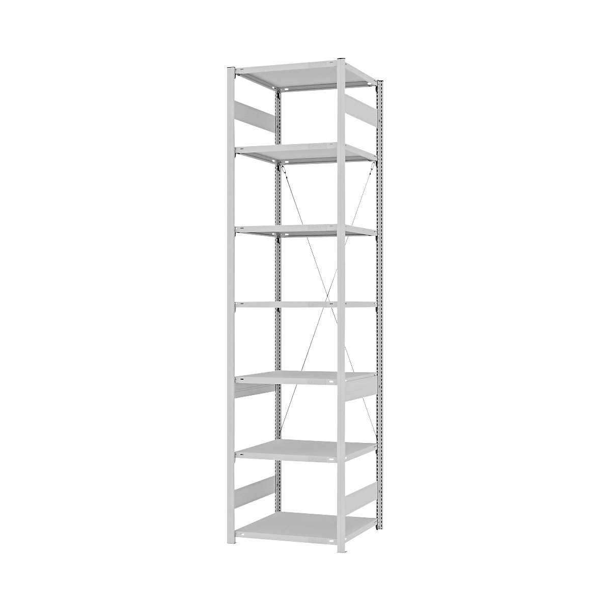 Estantería ensamblable de almacén, RAL 7035, construcción semipesada &ndash; eurokraft pro