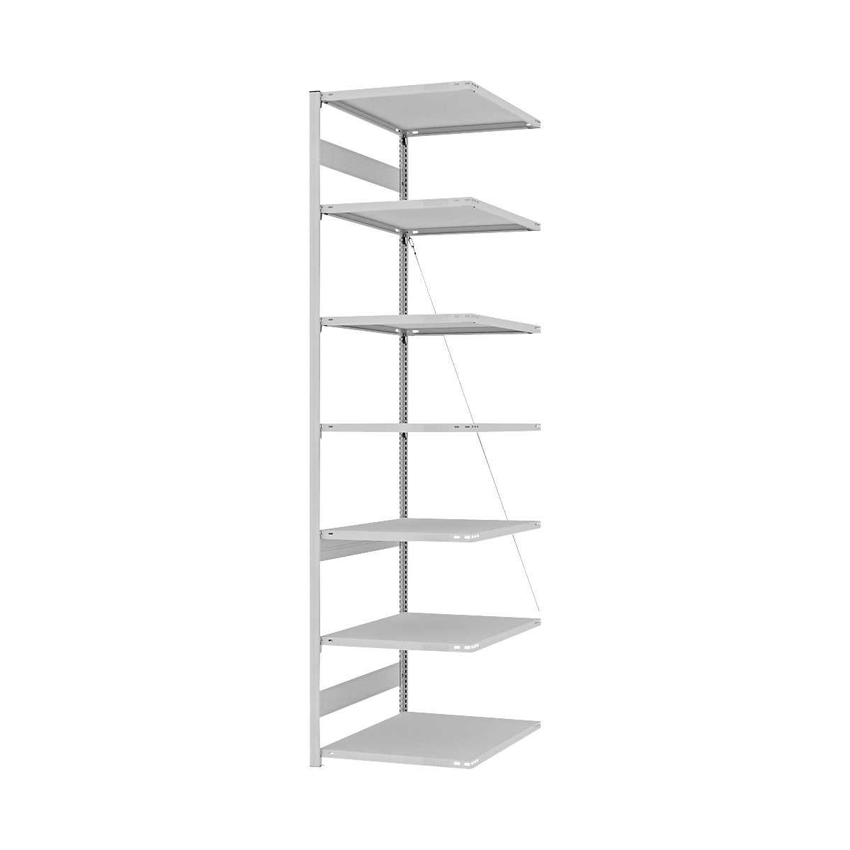 Estantería ensamblable de almacén, RAL 7035, construcción semipesada &ndash; eurokraft pro