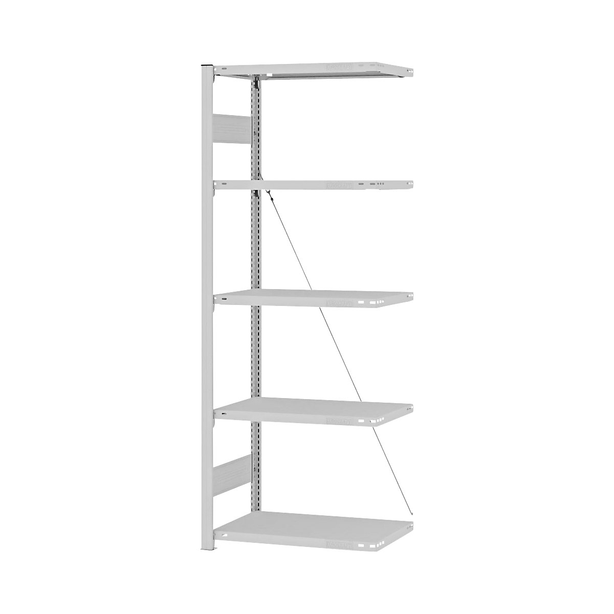 Estantería ensamblable de almacén, RAL 7035, construcción semipesada &ndash; eurokraft pro