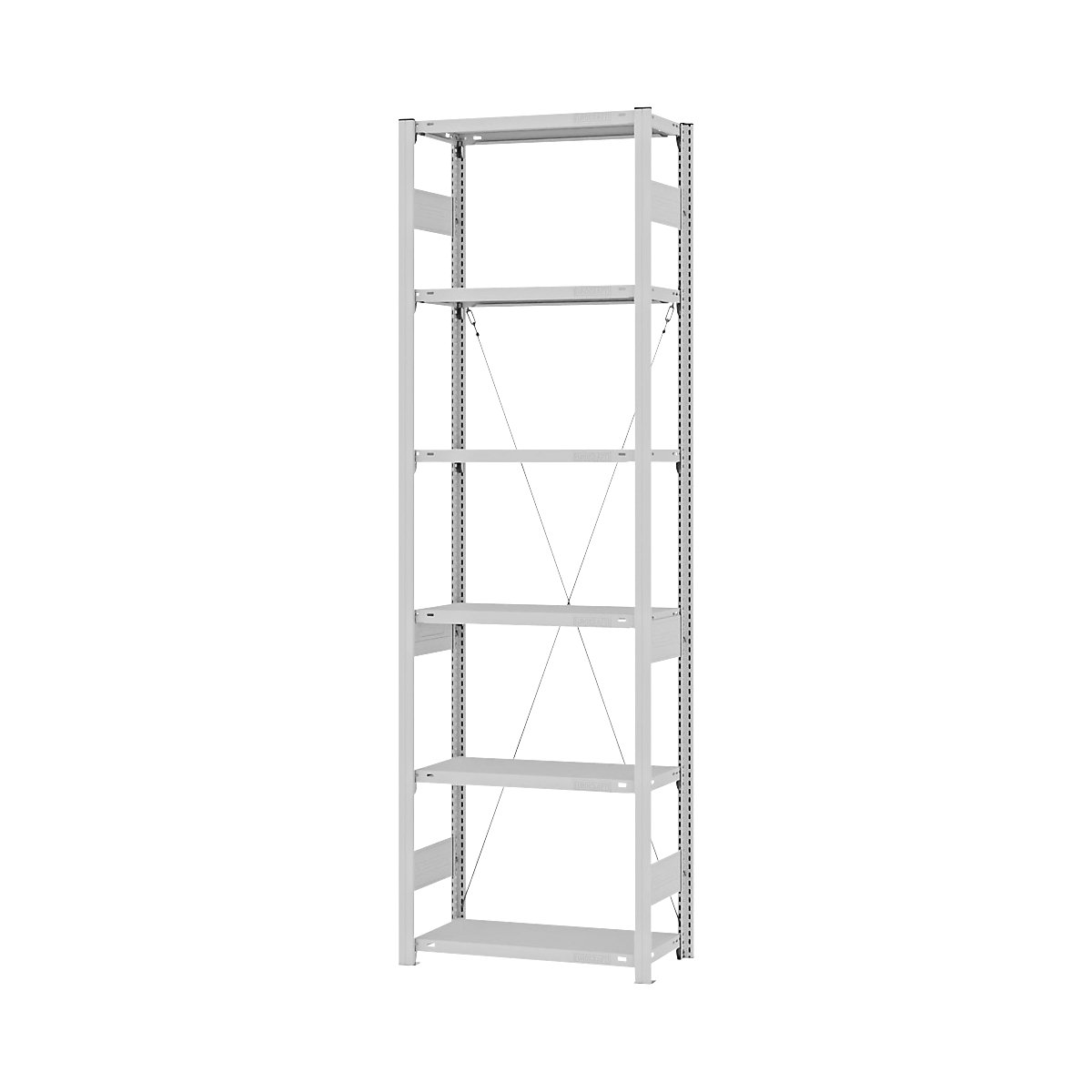 Estantería ensamblable de almacén, RAL 7035, construcción semipesada &ndash; eurokraft pro