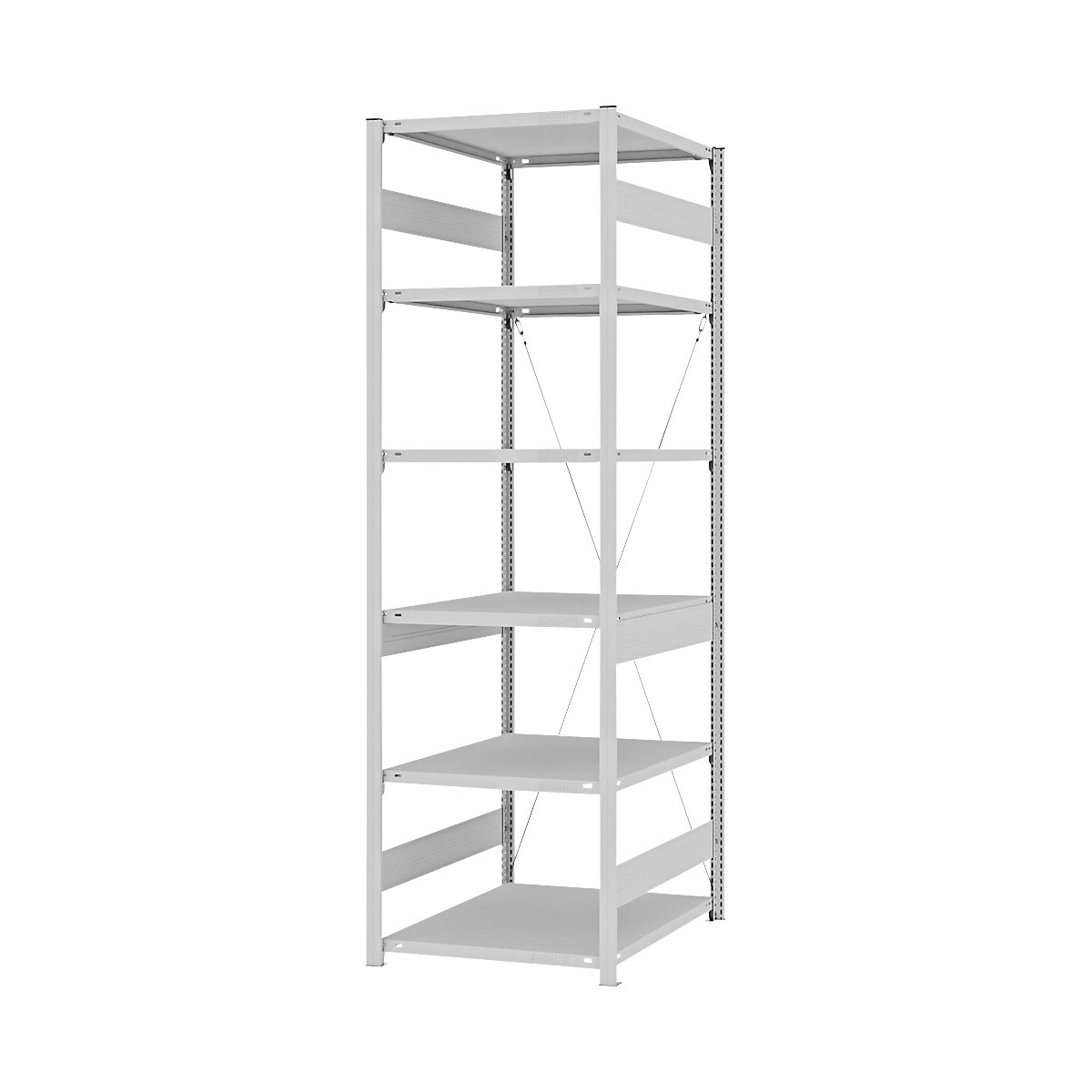 Estantería ensamblable de almacén, RAL 7035, construcción semipesada &ndash; eurokraft pro
