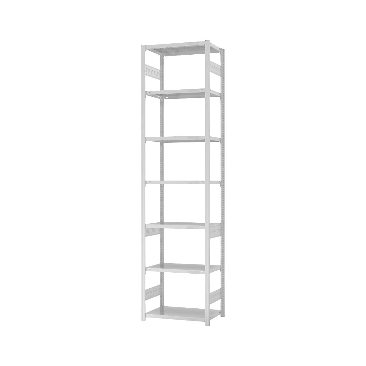 Estantería ensamblable de almacén, RAL 7035, construcción semipesada &ndash; eurokraft pro