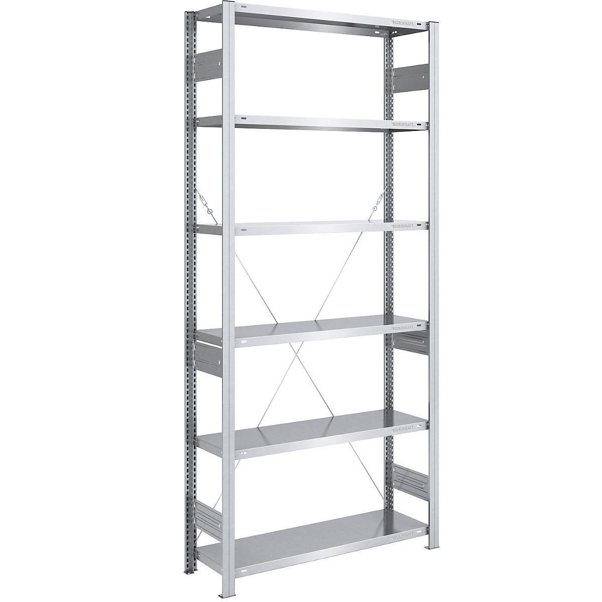 Estantería ensamblable de almacén, galvanizada, construcción semipesada &ndash; eurokraft pro